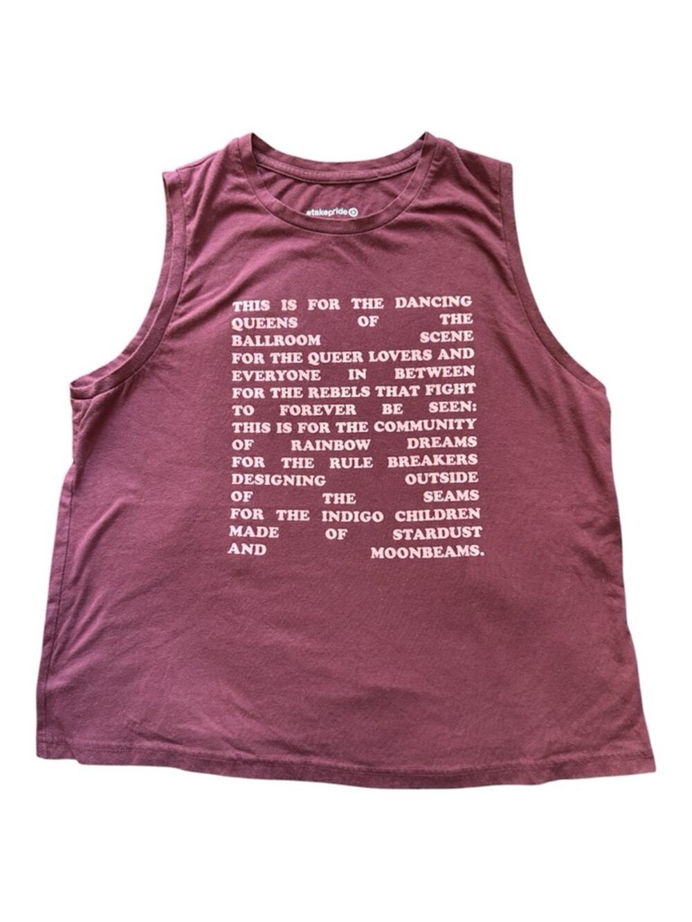 Target Pride Men’s Blu Poem Muscle Tank Crewneck Muscle Tee - Plum Size Medium